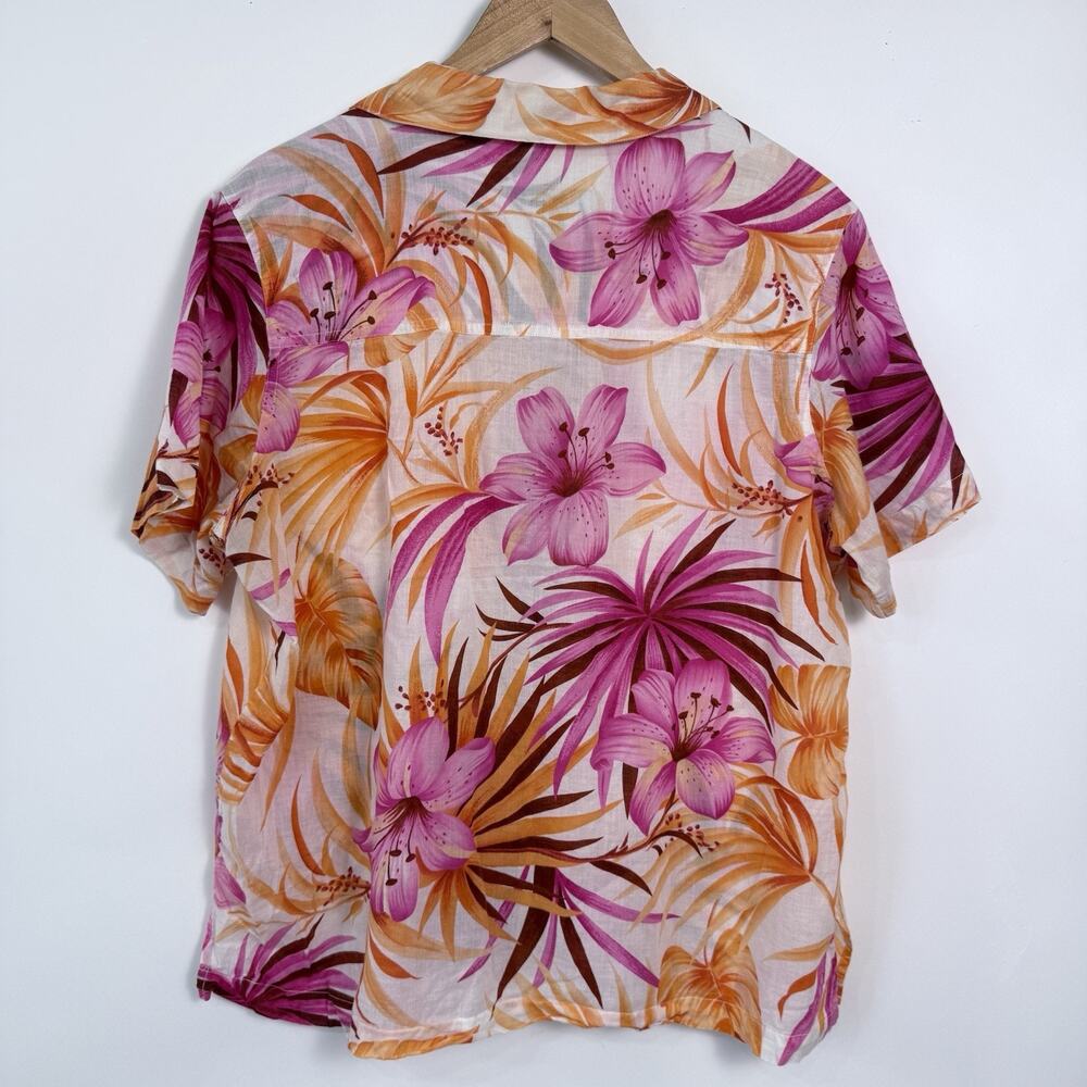Havana Jacks Cafe Tropical Floral Button Down Shirt Womens 1X Coastal‎ Summer - Picture 2 of 4